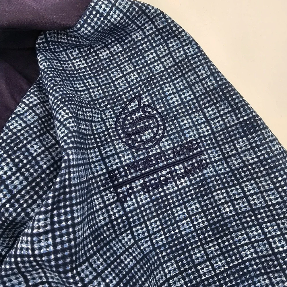 Sunderland of Scotland Golf Jacket Blue Check Windbreaker Men's Medium Made...‎